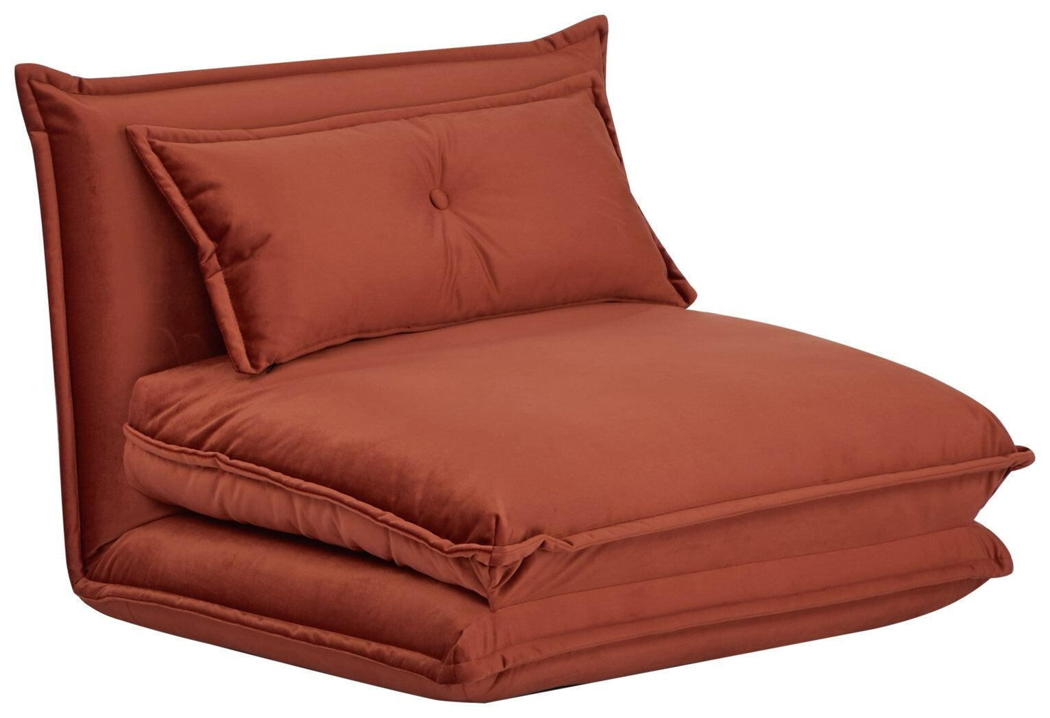 Lottie Fabric Chair Bed - Rust