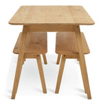 Parry Pine Dining Table & 2 Pine Benches | Natural Wood Aesthetic