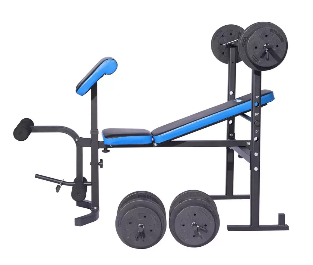 Pro Fitness Folding Workout Bench with 50kg Weight Package | Home Gym Training
