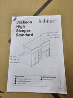 Jackson High Sleeper Bed Frame - White and Grey (B GRADE)