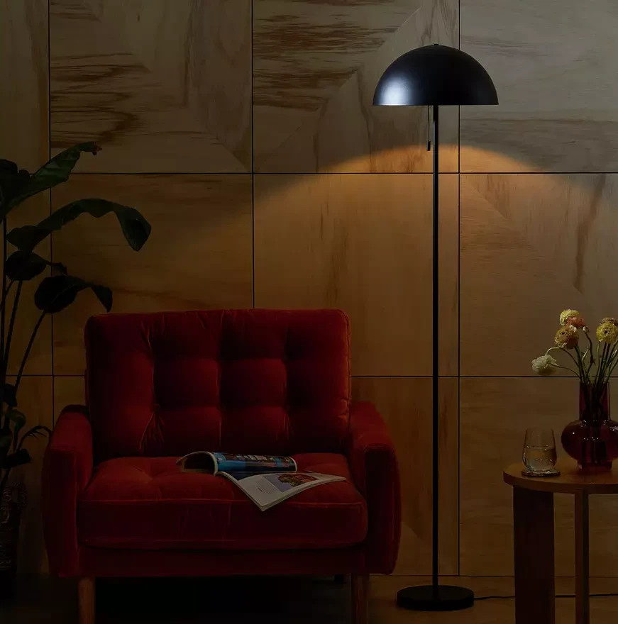 Modern Mushroom Floor Lamp - Black | Modern Standing Floor Light Home Lighting