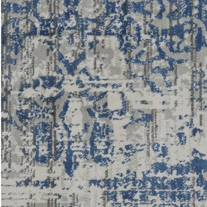 Traditional Natural & Blue Rug | 160x230cm | Traditional Living Room Bedroom Rug