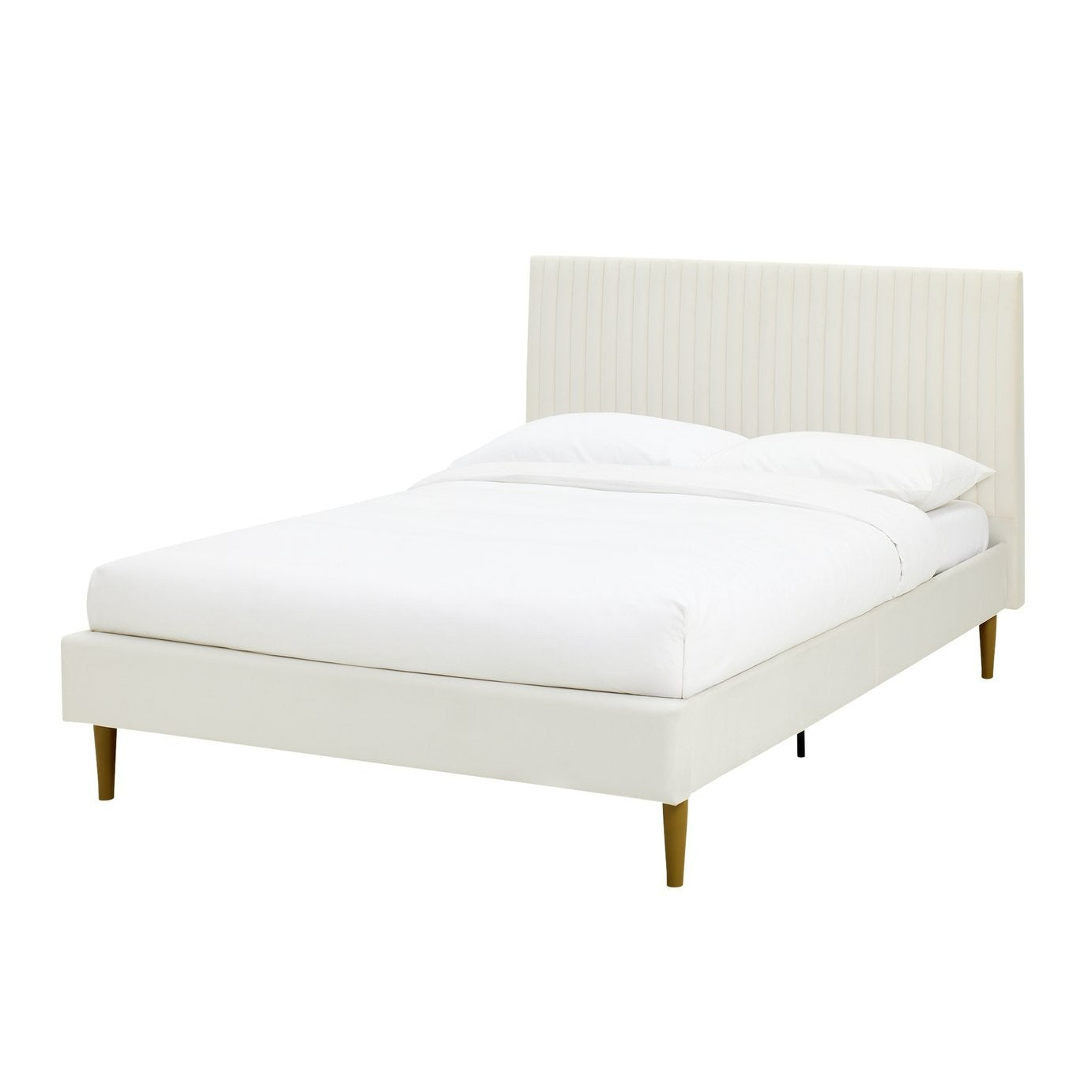 Home Ada Kingsize Velvet Bed Frame - Natural | Luxurious bedframe