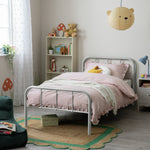 Charlie Single Metal Bed Frame - Silver | Kids Bedroom Furniture or Guest Sleep