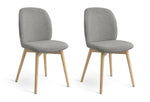 Laurel Pair of Fabric Dining Chairs - Grey | Modern Upholstered Kitchen