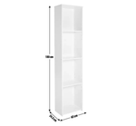 Malibu Narrow Wood Effect Bookcase - Black