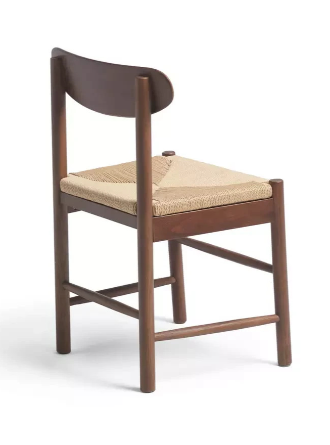 Hanna Pair of Wood Dining Chairs Walnut | Modern Kitchen Dining Seating Set