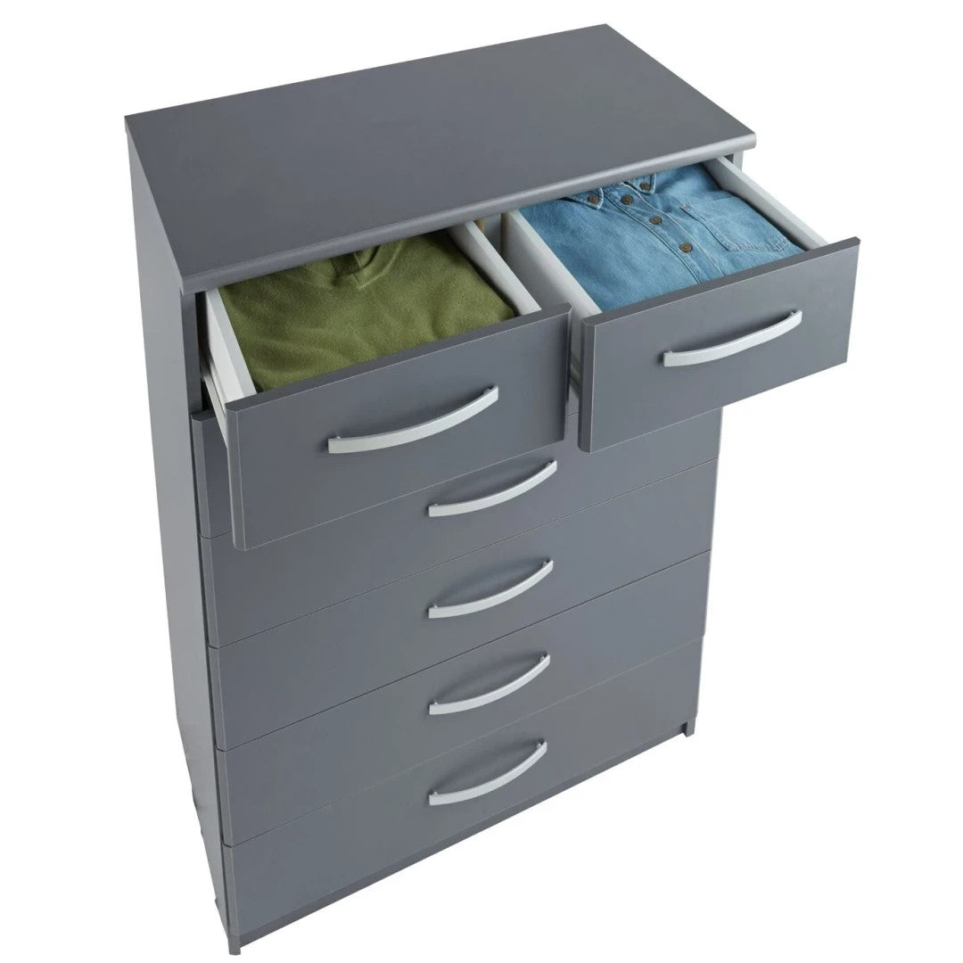 Home Hallingford 5+2 Drawer Chest - Anthracite | narrow tall drawer unit