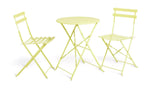 Eve 2 Seater Folding Metal Garden Bistro Set Yellow | Outdoor Patio Set