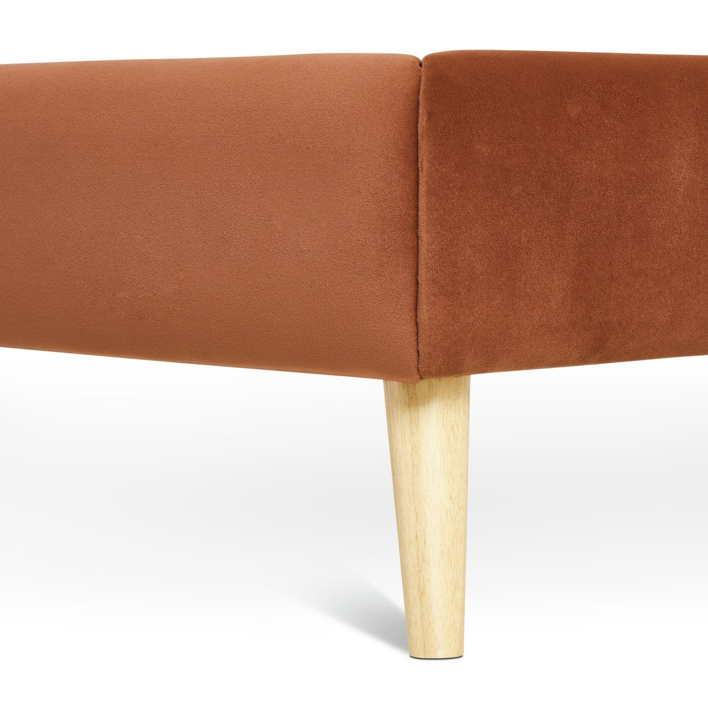Marshmallow Velvet Double Bed Frame - Rust | Stylish Room Arrangement