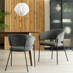 Habitat Sawyer Pair of Fabric Dining Chairs - Charcoal