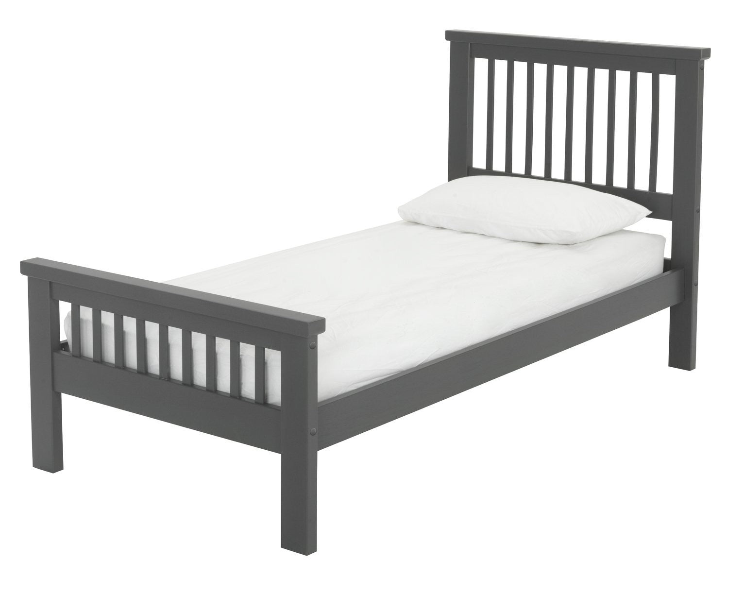 Home Aubrey Single Wooden Bed Frame - Charcoal | Harmonious Home Space