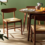 Hanna Pair of Wood Dining Chairs Walnut | Modern Kitchen Dining Seating Set