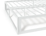 Platform Double Metal Bed Frame - White