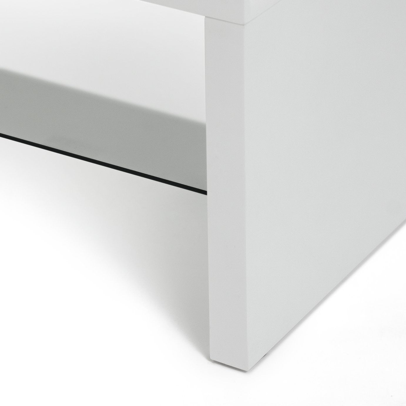 Home Sleigh 1 Shelf Coffee Table - White Gloss | Organized Magazine Area