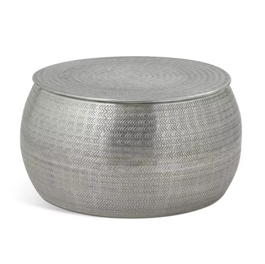 Sona Storage Coffee Table Silver | Modern Living Room Coffee Table