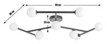 Alonso 9 Light Flush to Ceiling Light -Black & White
