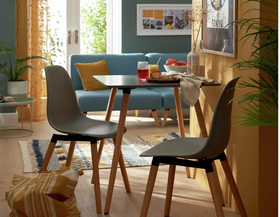 Berlin Grey Dining Table & 2 Grey Chairs | Modern Kitchen Furniture Set