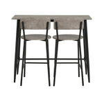 Home Crowe Grey Dining Table & 2 Grey Stools