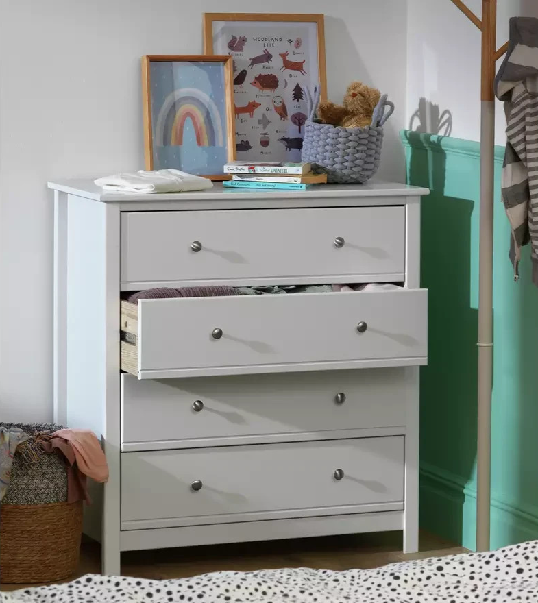Home Brooklyn 4 Drawer Chest White | Bedroom Storage Furniture Unit