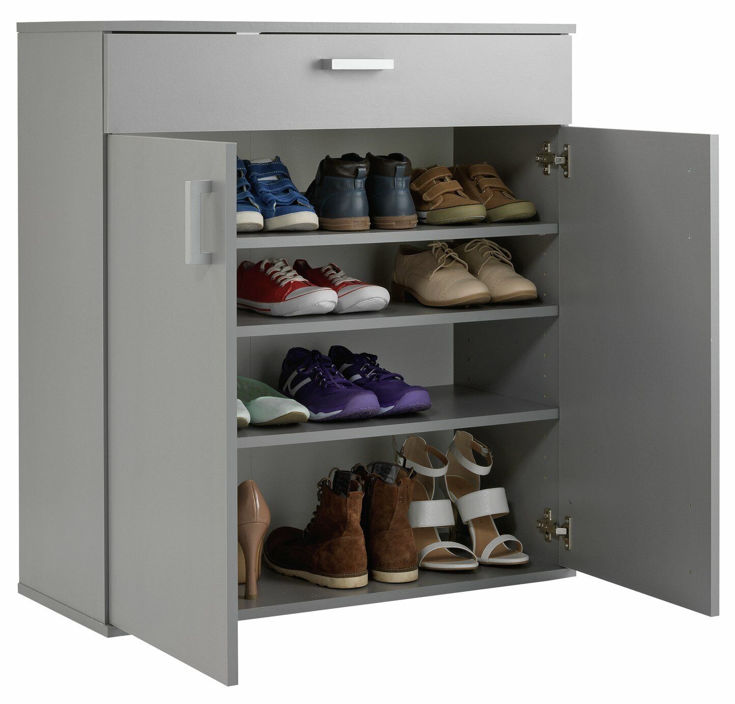 Home Venetia Shoe Storage Unit Grey | Compact Organizer for Hallway or Closet