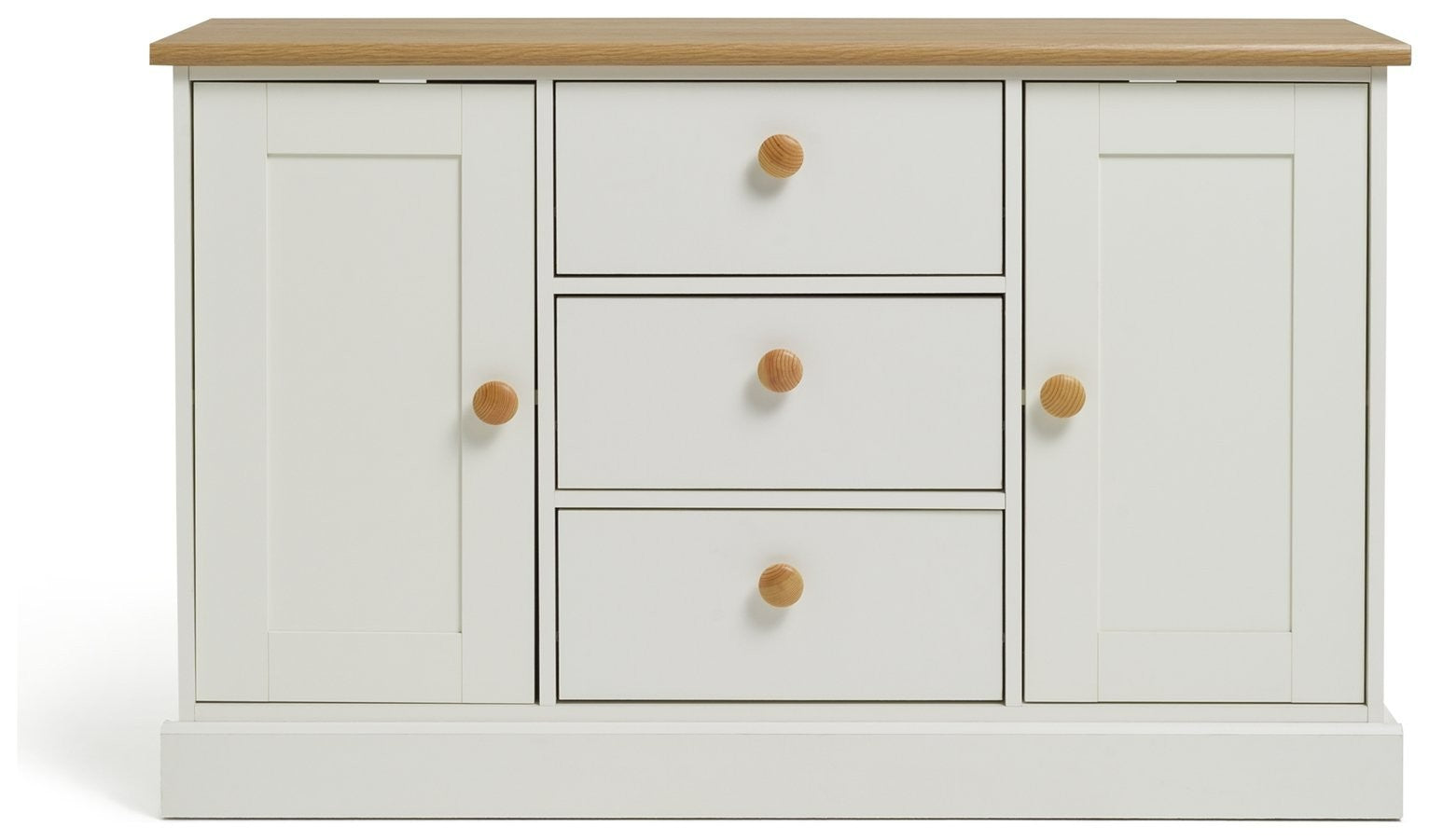 Home Winchester 2 Door 3 Drawer Sideboard - Cream | sideboard with drawers