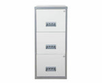 Pierre Henry 3 Drawer A4 Filing Cabinet - Silver & White | Metal filing cabinet