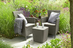 Keter Iowa 2 Seater Rattan Effect Garden Bistro Set Cream | Outdoor Patio Set